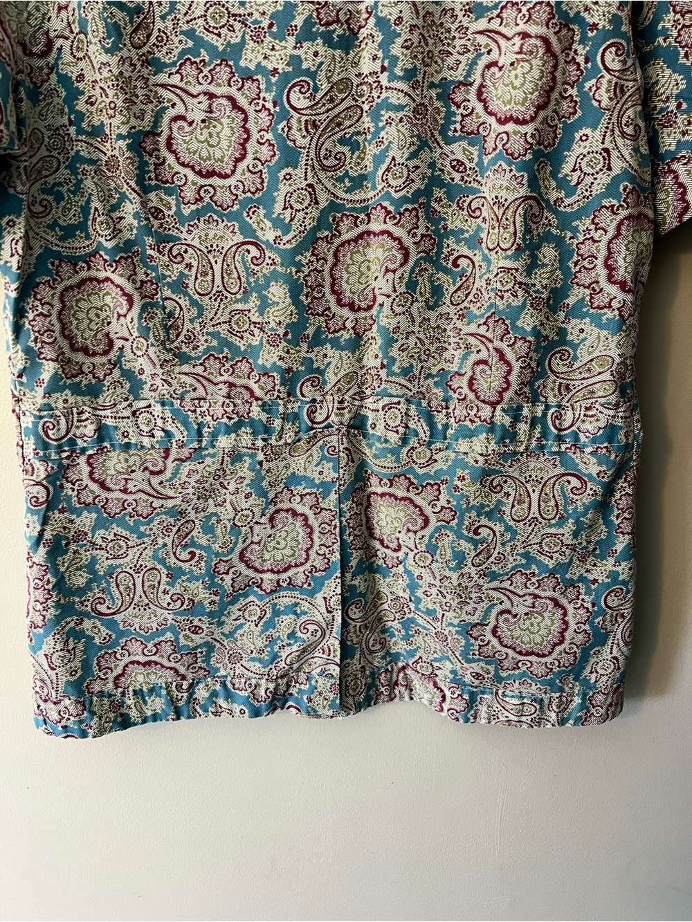 Vintage Mens Guayabera Elite button down paisley pattern multi pocket camp shirt - Picture 7 of 7